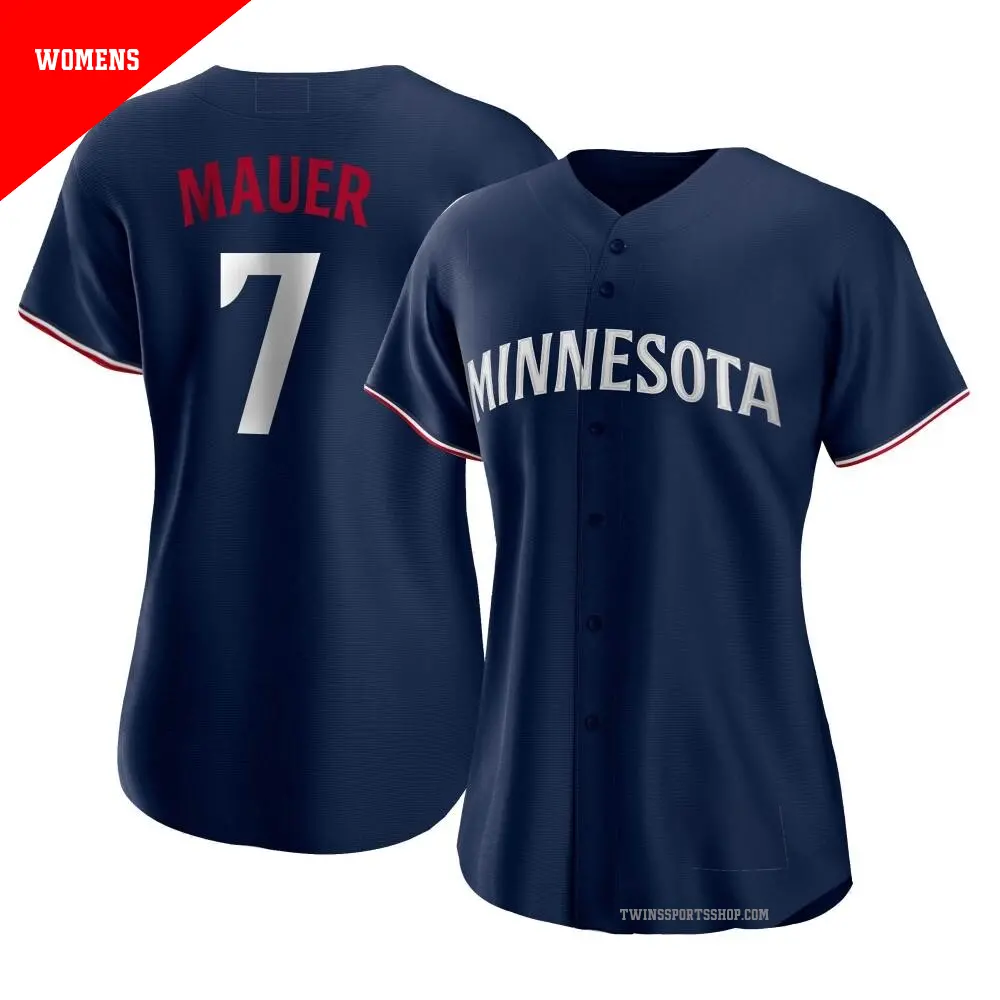Women s 7 Joe Mauer Minnesota Twins Navy Replica Alternate Jersey